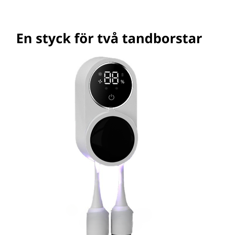 Tandborsthållare med UV – desinfektor för eliminering av bakterier