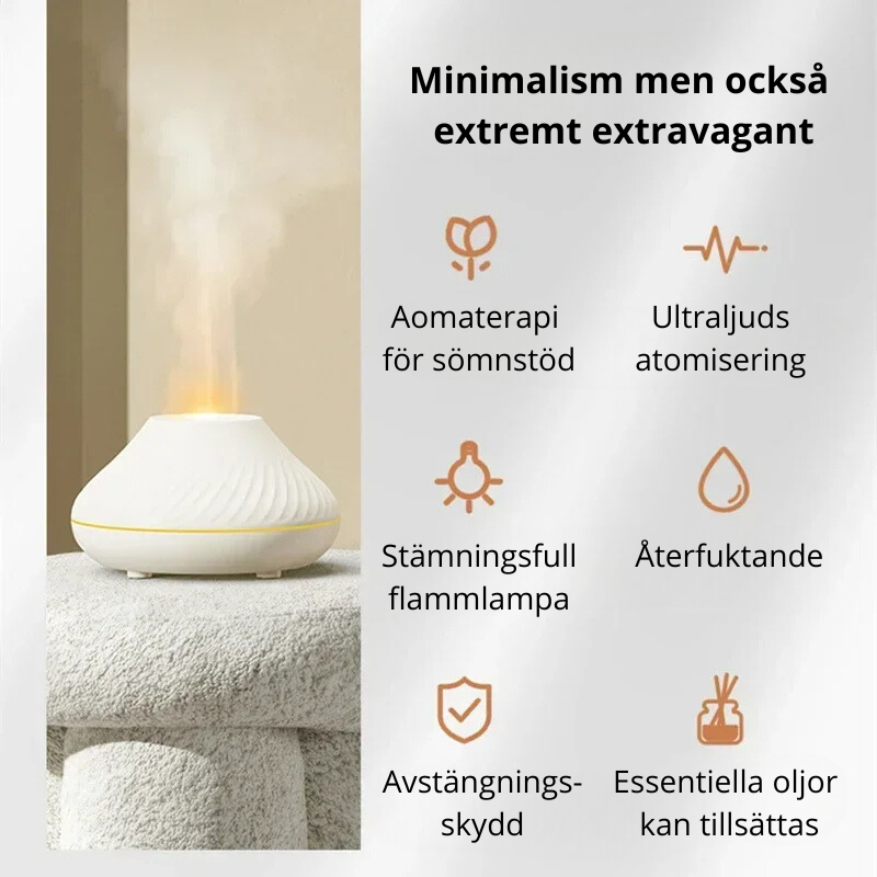 Aroma lampa  med färggranna Flammor - för Ditt välbefinnande